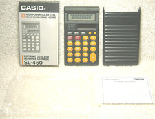 CASIO SL-450 HIGH POWER SOLAR CELL BASIC POCKET CALCULATOR  CASE COLORFUL - NEW