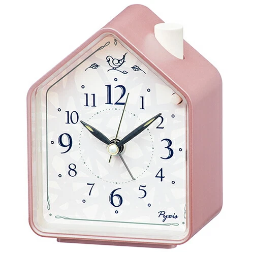 SEIKO Alarm Clock Pyxis Analog Nature Sound Birds chirping Snooze Pink color New - Image 2 of 3