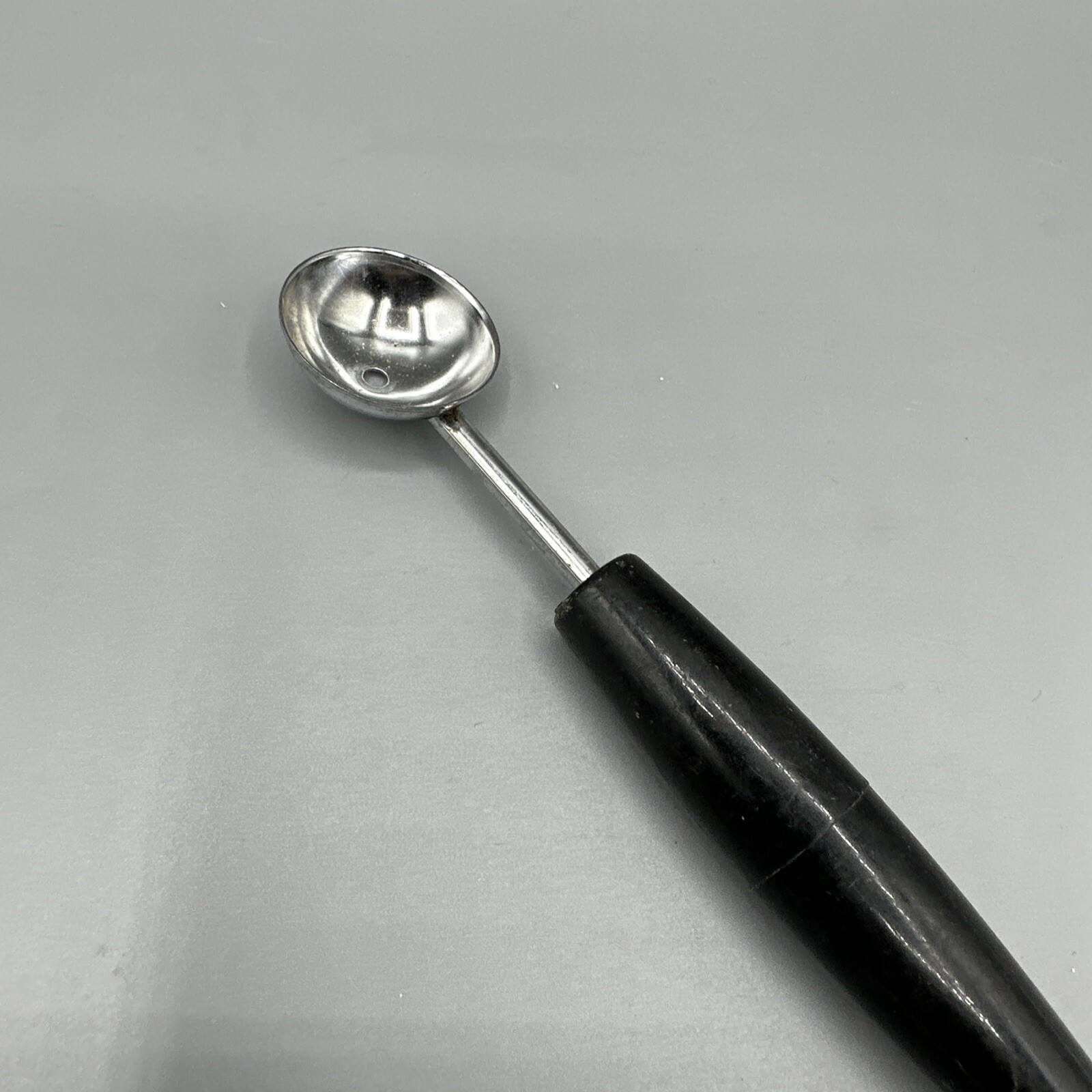 Vintage EKCO USA Melon Baller Black Handle Double Headed Ball Scoop 3/4" 1 .25"