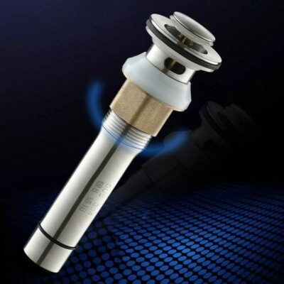 Bathroom Basin Pop Up Waste Plug Stainless Steel Sink Push Button Click Clack