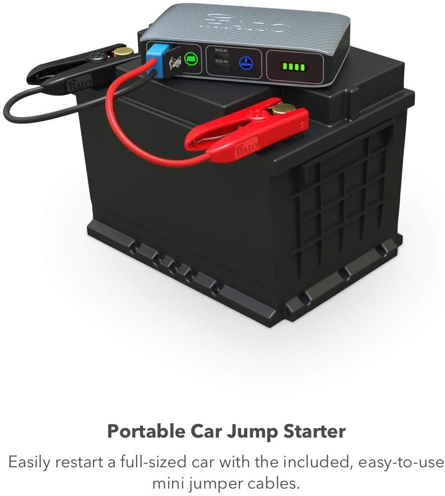 HALO Bolt Compact Portable Car Jump Starter Car Battery Jump Starter with  to