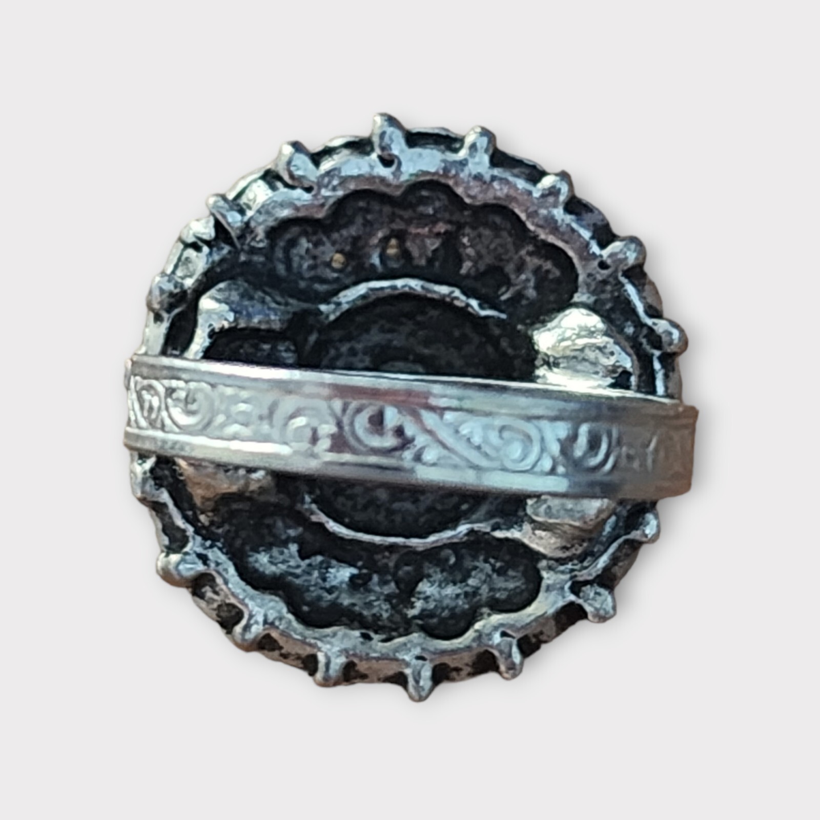 Adjustable Silver Tone Ring - image 2