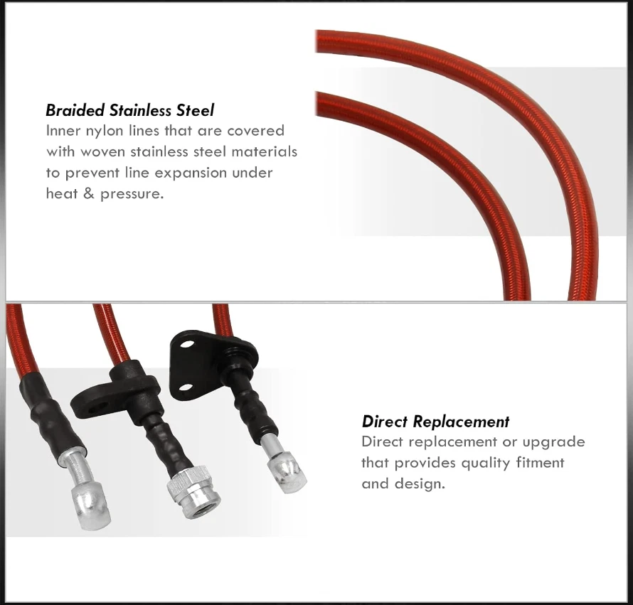 Línea de freno trenzada de acero inoxidable Fit Acura Integra 94-97 Honda Civic 92-95 Foto 4 de 4