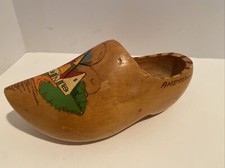 Vintage Amsterdam Holland Wooden Clog Hand Painted Windmill Shoe