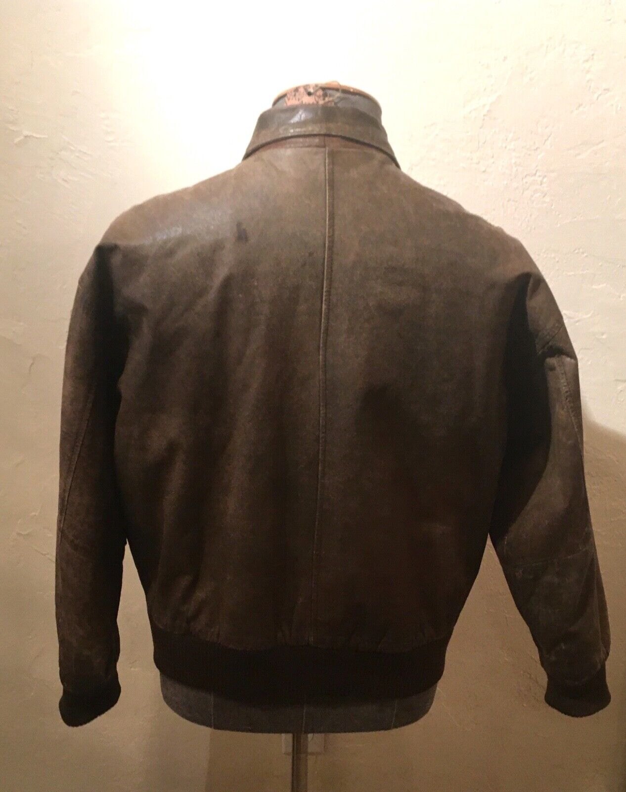 Airborne brown leather flight jacket M (#4826) - image 2