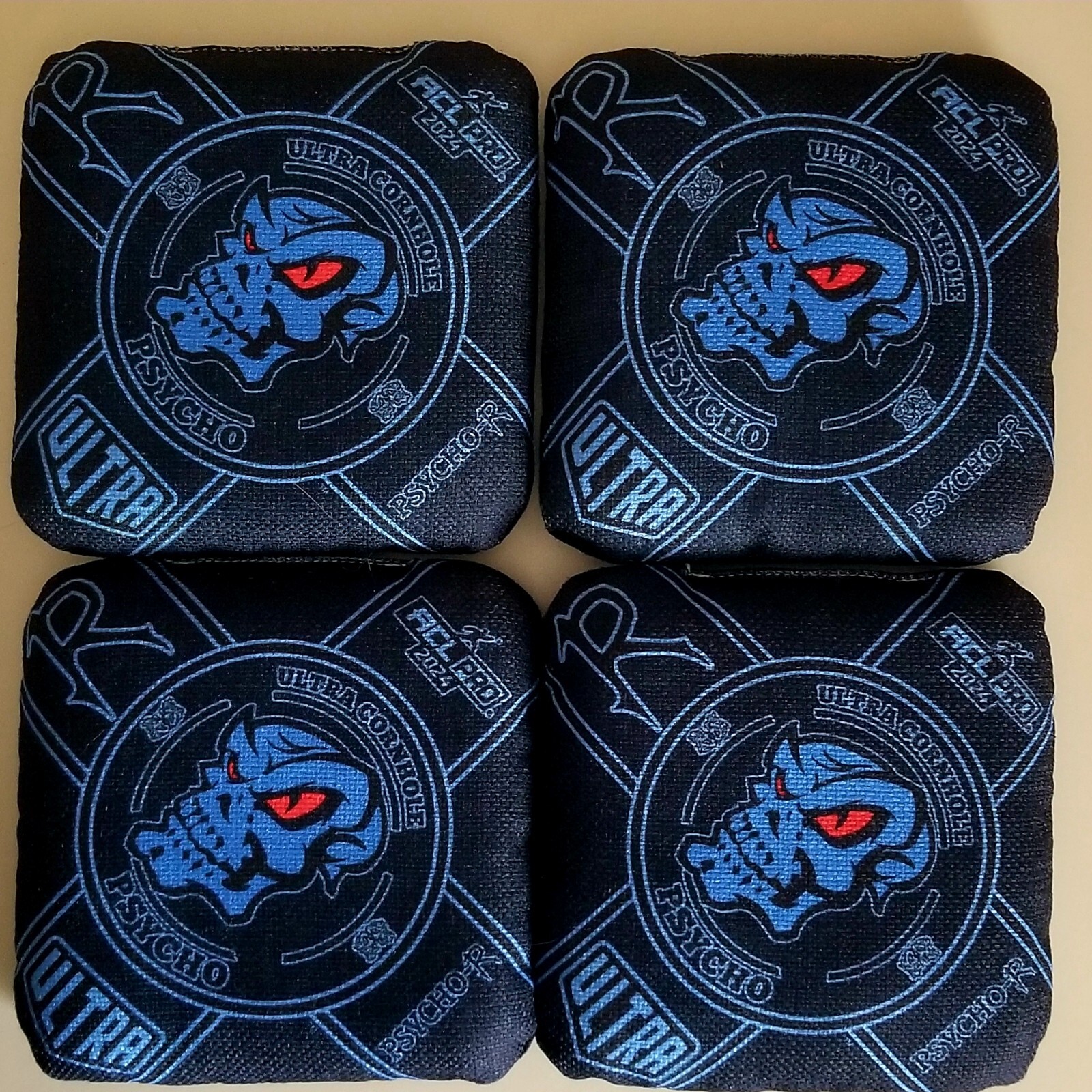 ULTRA PSYCHO R Set of 4 Cornhole Bags ACL PRO Stamped 2024 eBay