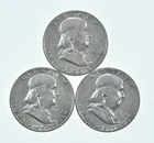 Higher Grade - 1952 1954 1956 Franklin Half Dollar 90% SIlver Lot *153
