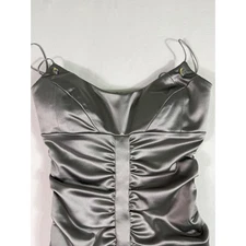 Nicole Miller Collection Gray Ruched Spaghetti Strap Cocktail Dress USA Size 0