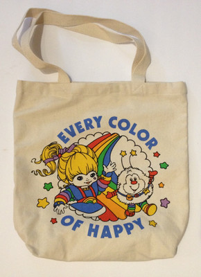 Rainbow Brite Canvas Tote Bag Sprite ''Every Color of Happy'' NWOT 100% Cotton