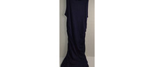 BTFBM Women Casual Summer Sleeveless Dress Size S Blue Ruched Bodycon Crew (E2)