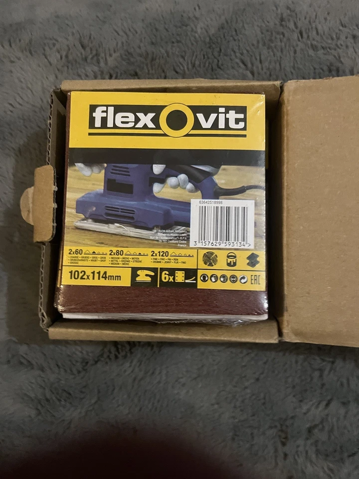 10 Packs Of 6 Sheets  Flex O Vit Sanding Discś 102x114mm Mixed Grit - Image 2 of 3