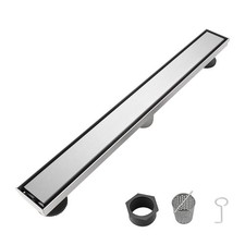 24 Inch Linear Shower Drain 2-in-1 Cover 304 Stainless Steel Brushed Nickel