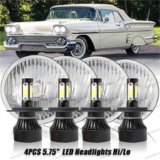 For Chevy Corvette 62-82 Dot 5.75 5-34 Led Headlights Hi-lo Beam 4x 6000k For Chevy Corvette 62-82 Dot 5.75 5-34 Led Headlights Hi-lo Beam 4x 6000k