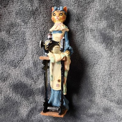 Figurine Cat With Sewing Machine