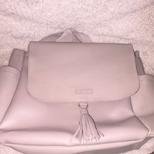 Skip Hop Light Pink Faux Leather Diaper Backpack Adjustable Straps Inner Pockets