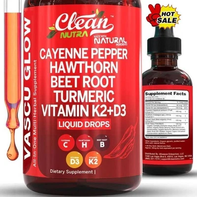 Cayenne Pepper]Supplement Liquid Drops|Vitamin D3 K2/-Bee/t Root Powde r