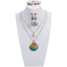 White Leather Bust Display Stand for Necklaces, Large Jewelry Bust Display Or...