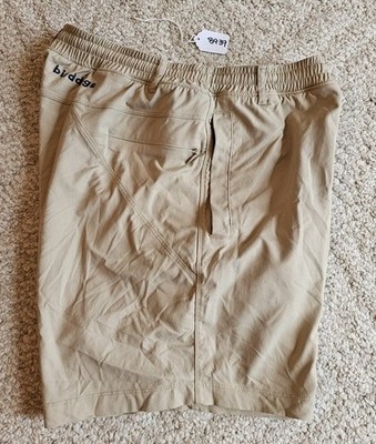Birddogs Lined Khaki Casual  Shorts Mens Small Drawstring Zip Pockets Khaki 8939