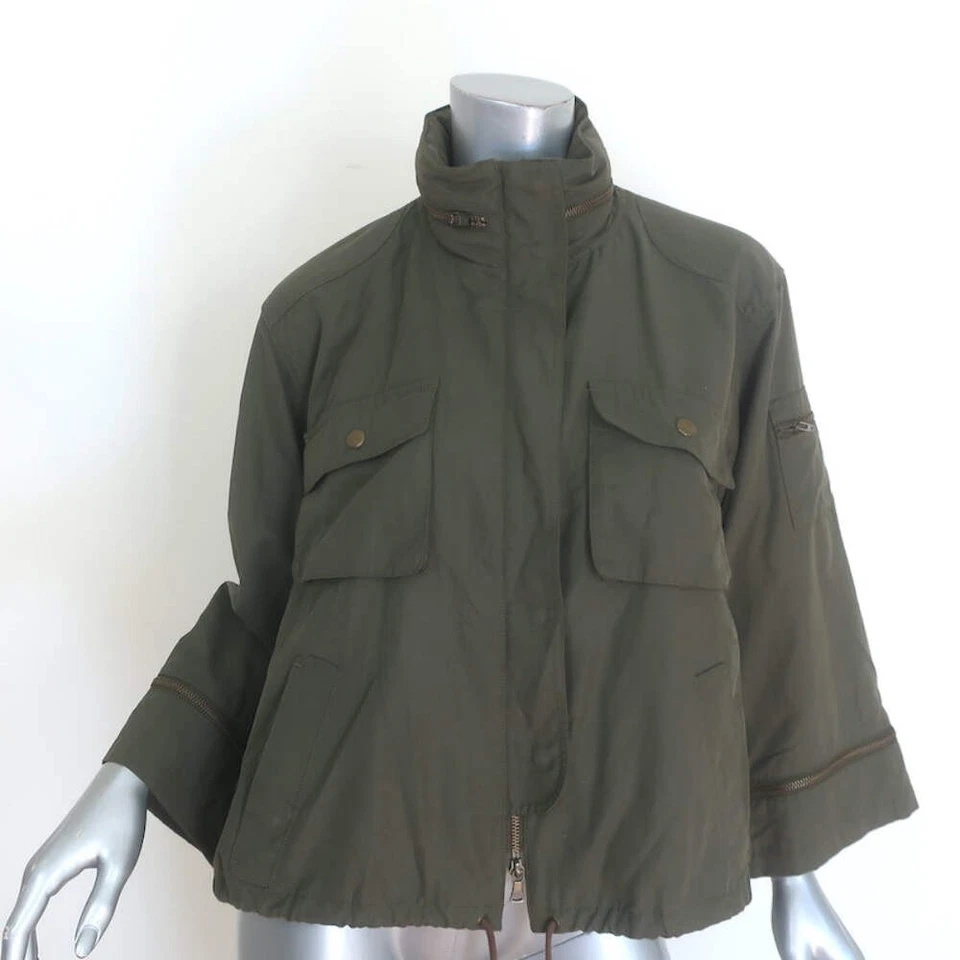 Chaqueta con Capucha Paper Denim & Cloth Manga Cremallera Verde Ejército Talla Pequeña Foto 2 de 4