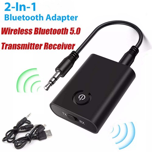 Bluetooth 5.0 Transmitter Receiver 2-in-1 3.5MM Computer TV Speaker For Use New