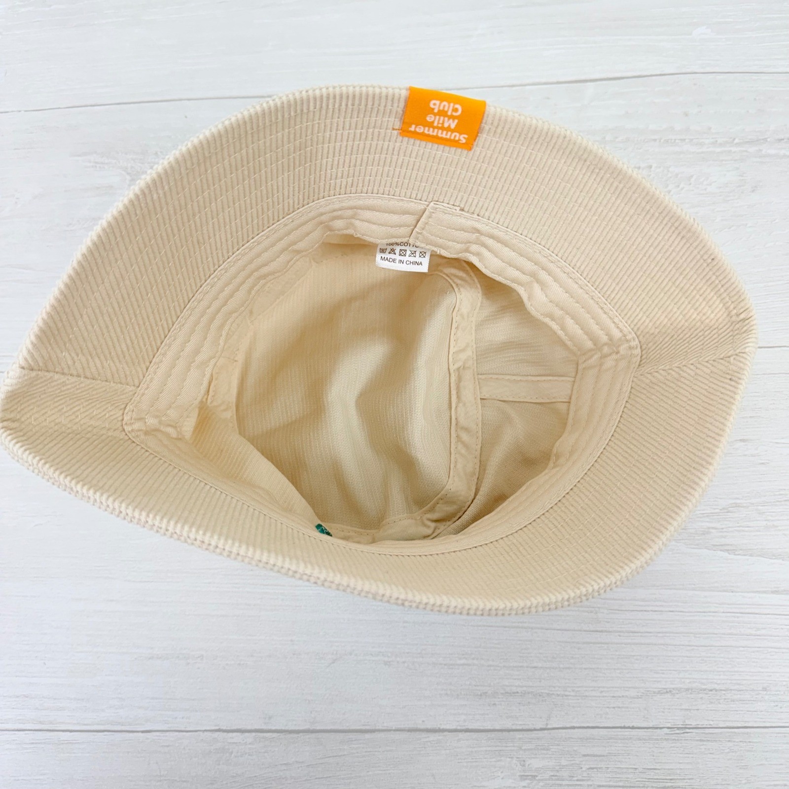 Hoka Bucket Hat Corduroy Beige Teal Logo Summer Mile Club Unisex thumbnail 5