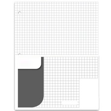 Loose Leaf Filler Paper, Graph Grid, 8x10.5, 400 Sheets, Binder, White