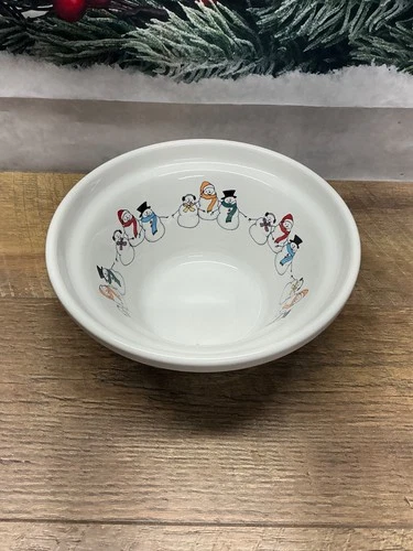 Fiesta Ware Snowmen Hostess Bowl Holiday Fiestaware Bon Ton Snowman 2006
