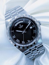 Tudor Royal Day Date 41mm Black Dial Stainless Steel Full set Box & Papers 28600