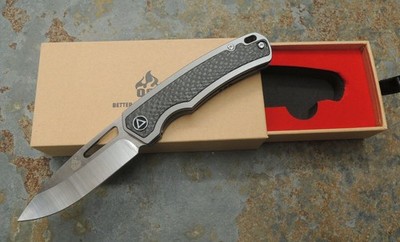 QSP Knife PUFFIN QS127B Messer S35VN Stahl Titan-Kohlefasergriff Kugellager