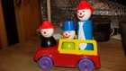 Fisher Price Little People 3 Vtg Clowns and 1967 Tootsie metal Car