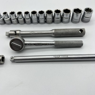 Vintage S-K Tools 1/4” Drive SAE Socket Set 16pc Diamond Logo 4916