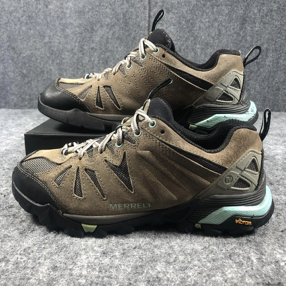 Zapatos de Senderismo Merrell para Mujer Talla 7.5 Marrón Gamuza Malla Vibram Unifly Trail J32462 Foto 3 de 4