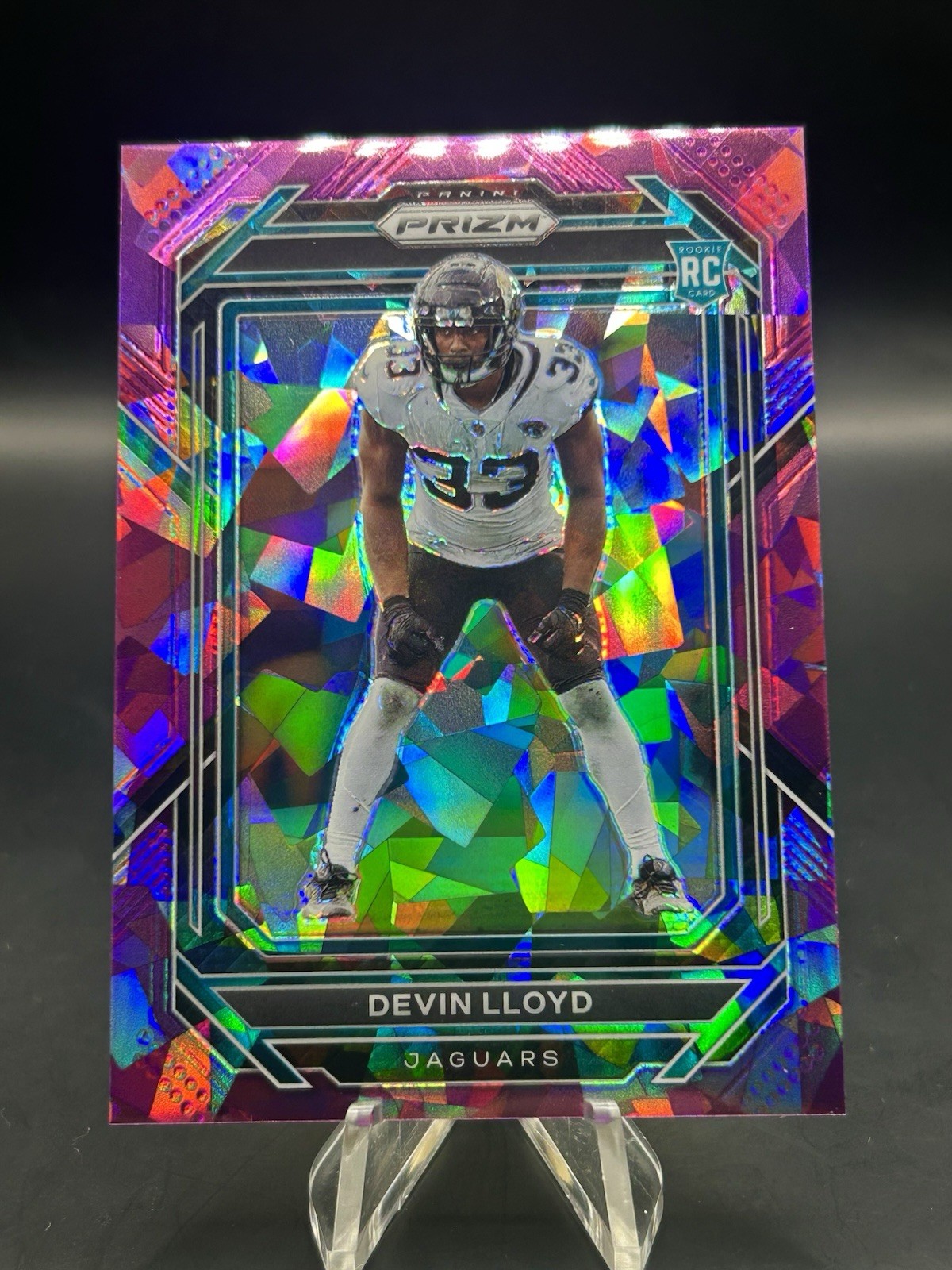 2022 Prizm Devin Lloyd Rookie PURPLE ICE /225 Jacksonville Jaguars Card #376 RC