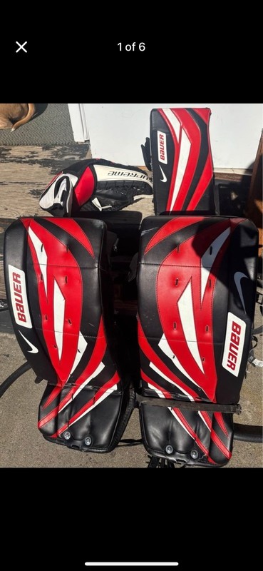 Bauer Nike Supreme One55 Jr Gardien 28” Goalie Pads, Blocker, Glove, Ice Hockey