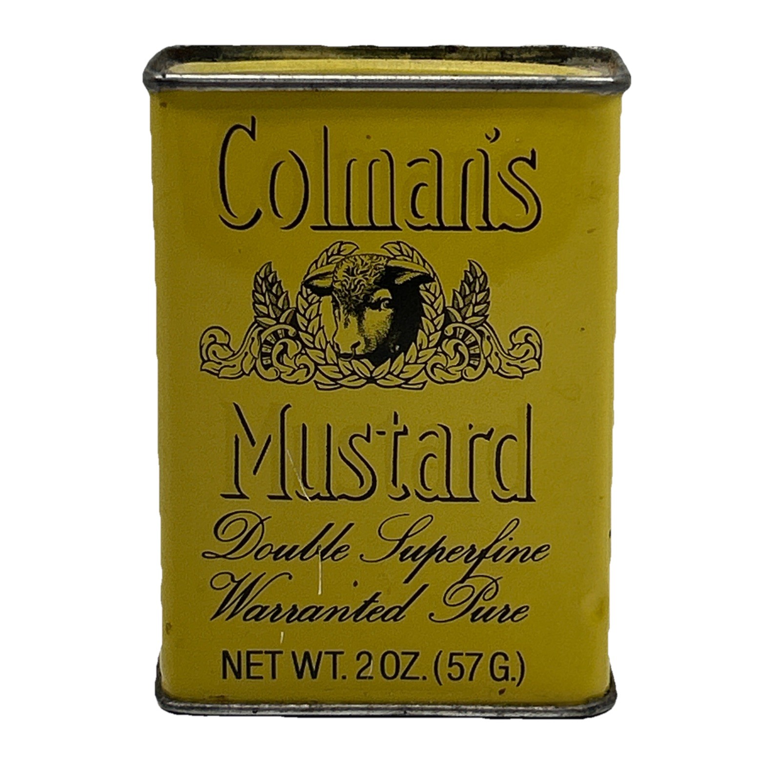 Vintage Mustard Colman's Tin Yellow Made in England Unopened
