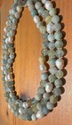 Aquamarine Baroque Pearl Triple Strand Necklace 11mm Beads Chinese Medallion — photo 6