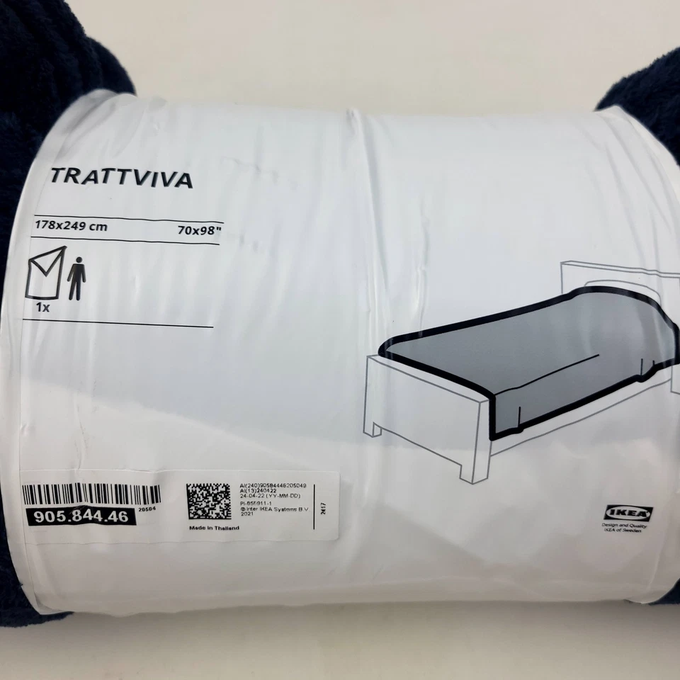 Colcha IKEA TRATTVIVA negra-azul doble/completamente suave nueva 905.844.46 Foto 2 de 4