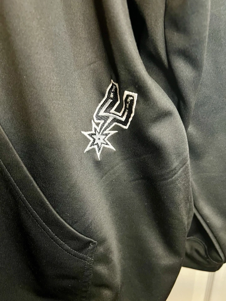 Men’s Majestic NBA Spurs Full Zip Hoodie 4XL Black  - Image 3 of 4