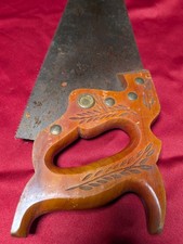 Vintage Hand Saw Wheat Carved Wood Handle 26in Blade 8 Tpi Crosscut Antique Tool Vintage Hand Saw Wheat Carved Wood Handle 26in Blade 8 Tpi Crosscut Antique Tool