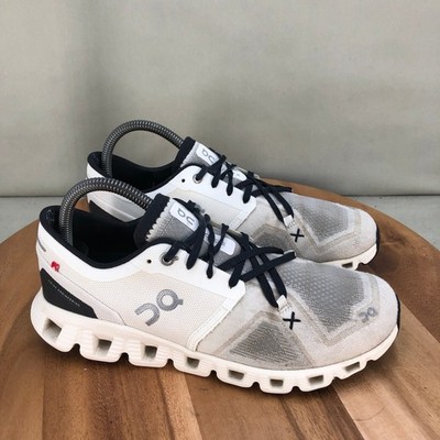 On Cloud X Running Shoes White Black Mesh Athletic Sneakers Womens Size 8.5