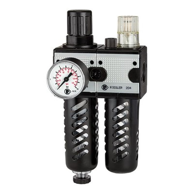 Riegler Wartungseinheit 2-tlg. »multifix« PC-Beh. Schutzkorb BG1 G3/8