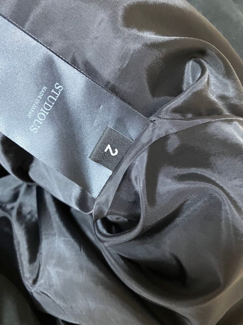 STUDIOUS Down Jacket M Black NylonPolyester Used … - image 5