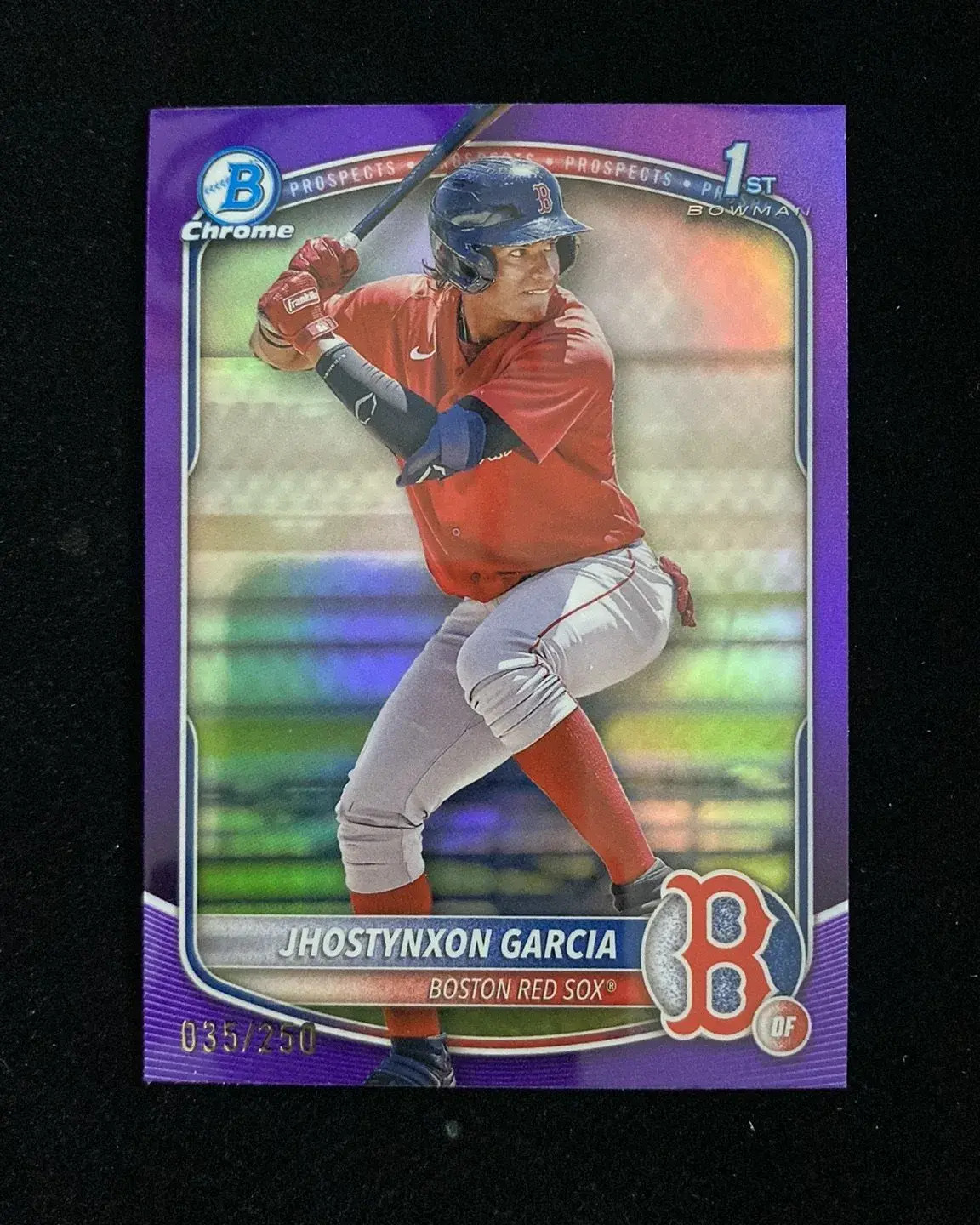 2025 Topps Bowman Chrome Purple #BCP-43 Jhostynxon Garcia 1st 35/250 Red Sox HD
