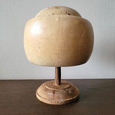 Millinery Hat Block vintage wooden supplies form Antique mold Wood