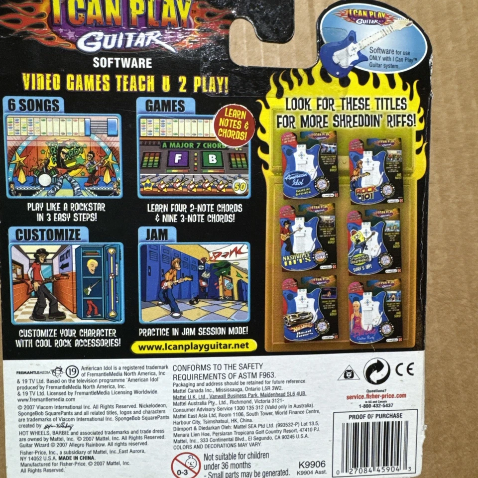 Mattel I Can Play Guitar Rock 101 Includes 6 Songs, Software For Use w/ ICPG New - Image 3 of 3