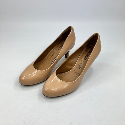 Clarks Collection Damen-Pumps hautfarben Lackleder UK 3 weite Passform gepolstert