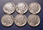 Lot of (6) Circulated 1923-S Buffalo Nickels