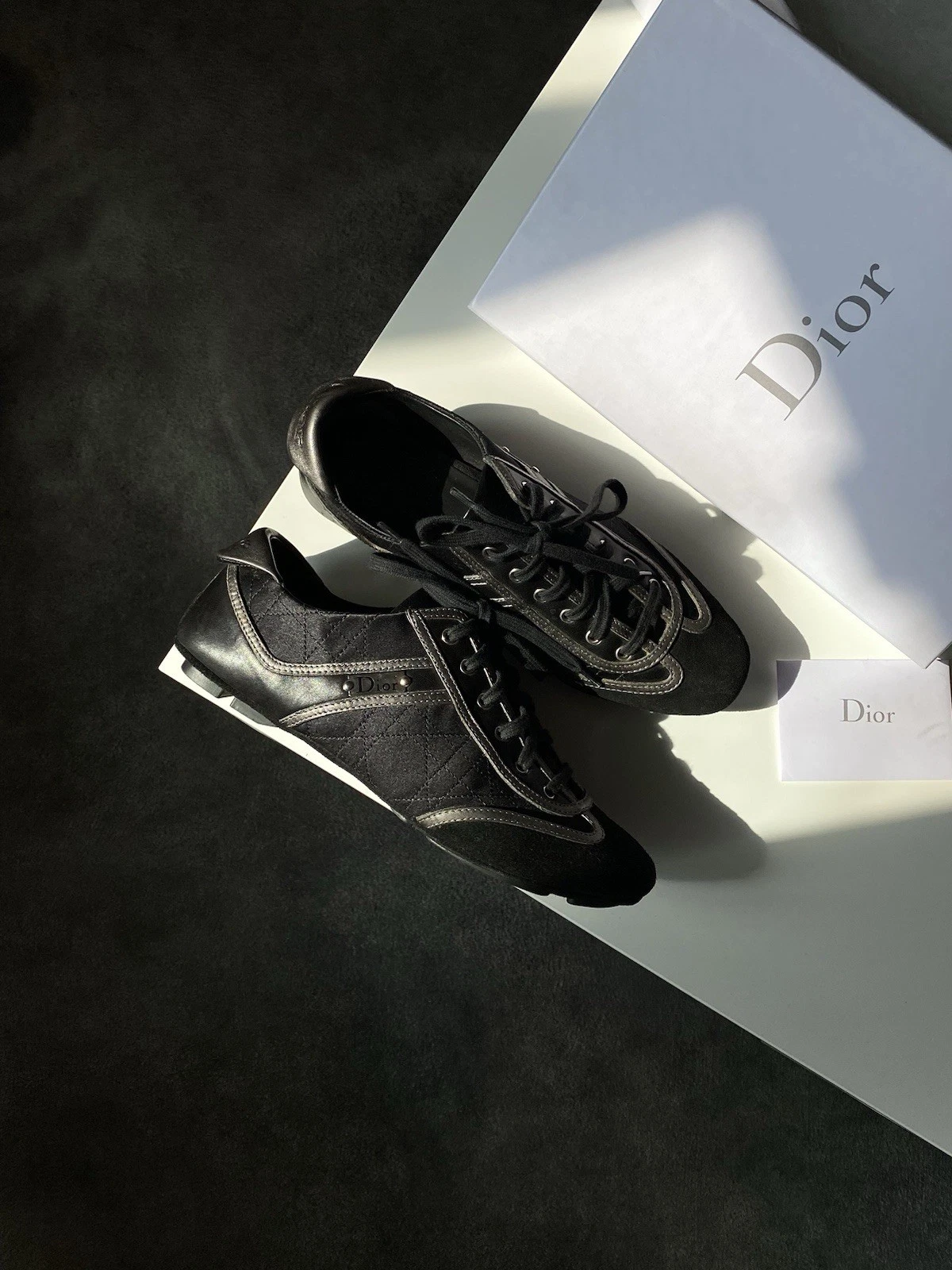 Baskets de sport Dior x John Galliano Run 2009 daim/cuir vintage US7