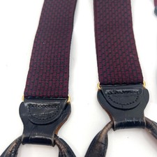 Trafalgar Burgundy Red Silk Braces with Woven Black Honeycomb Design