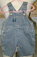 OshKosh b'gosh blue/white railroad Vestbak overalls baby 3 mos NWT